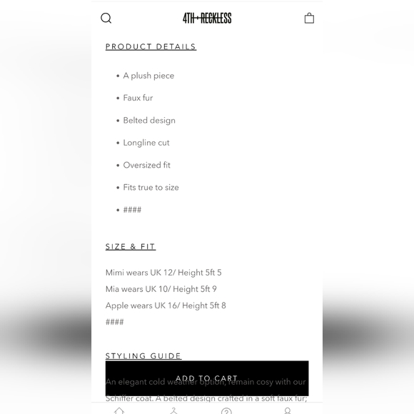 Schiffer Off-white faux fur longline belted coat from 4th and reckless - Picture 4 of 7